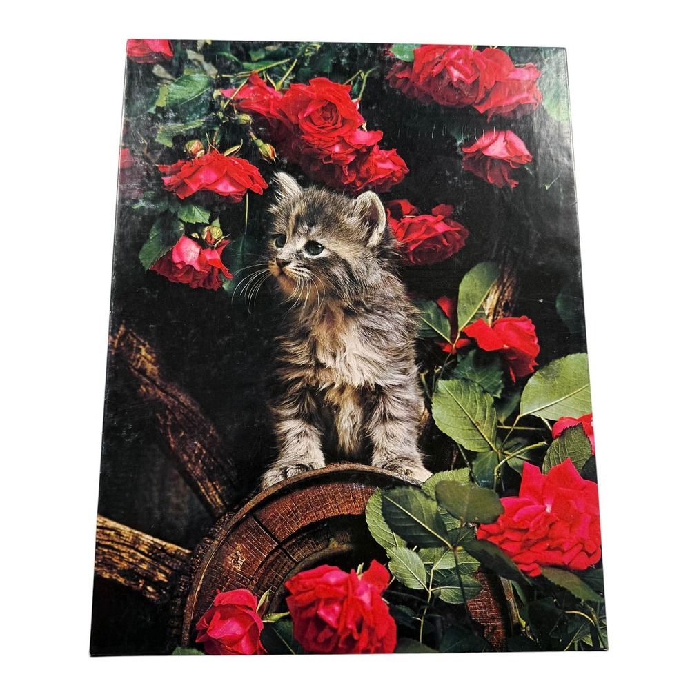 Springbok The Way of a Cat Puzzle 500 Pcs Kitten Red Roses PZL4062 UNCOUNTED